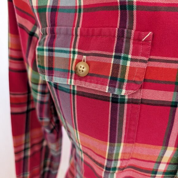 Polo Ralph Lauren  Cotton Plaid Button Down Shirt Size XL Dark Pink Green Colors - Picture 3 of 13